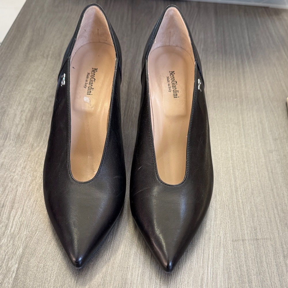Nero Giardini Black Leather Heels